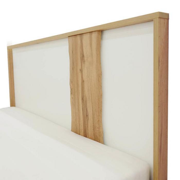 MO Wood 81 Bed with Storage – White & Wotan Oak