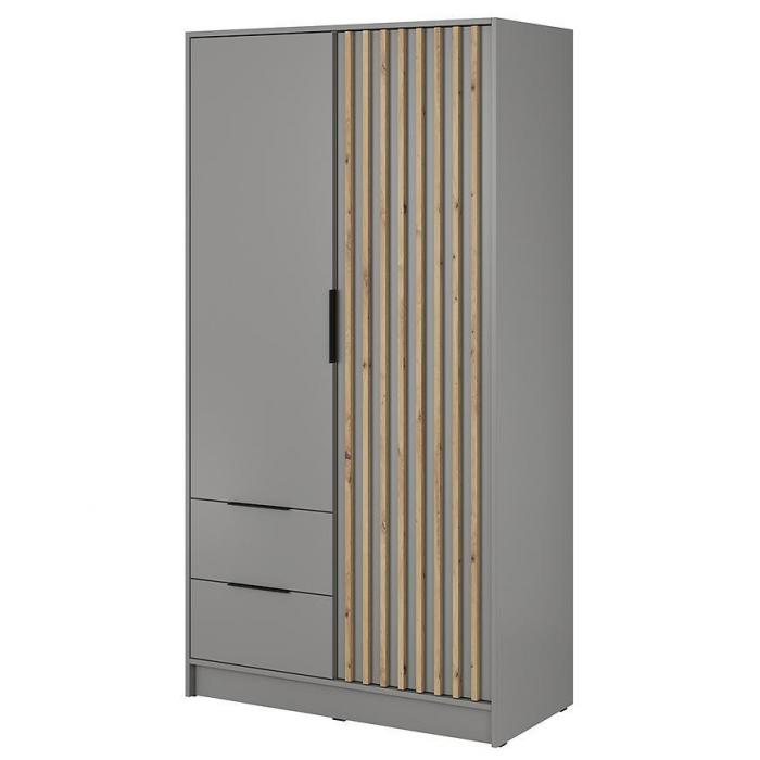 Nelly 2D Wardrobe – Grey/Artisan Oak 105 cm
