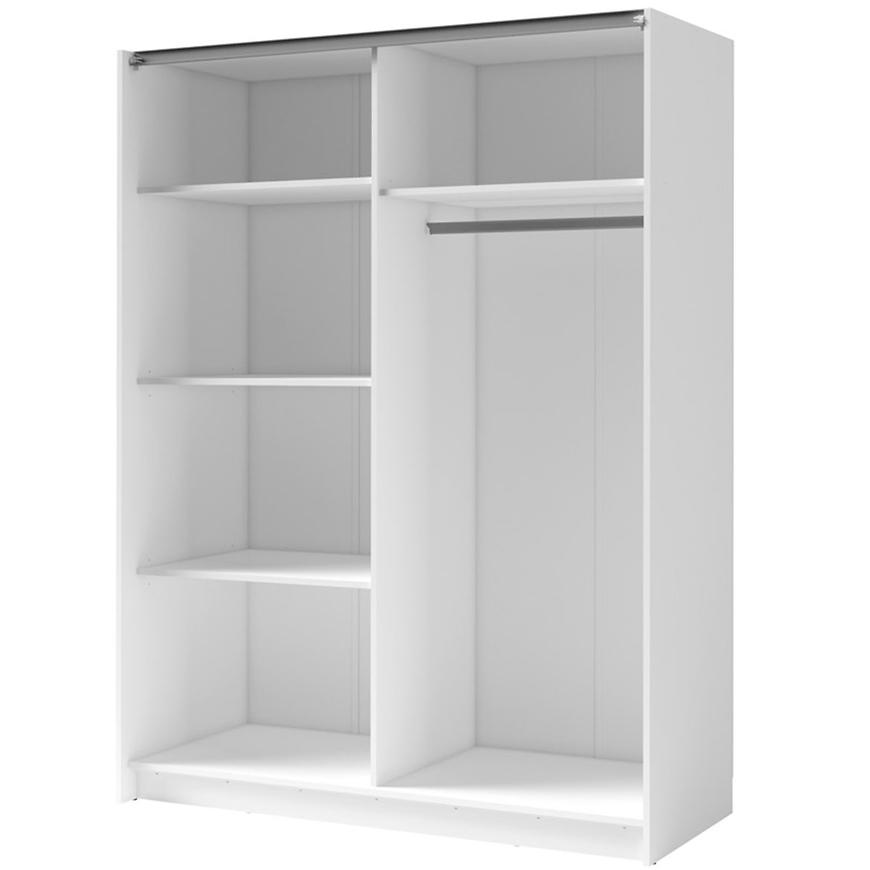 MO Gozo III White 180 cm Wardrobe with Mirror