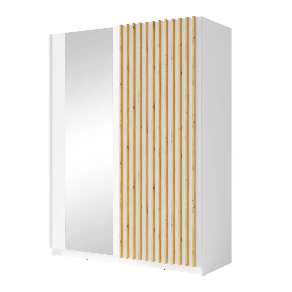 MO Dalia White Wardrobe with Mirror – 150.5 cm