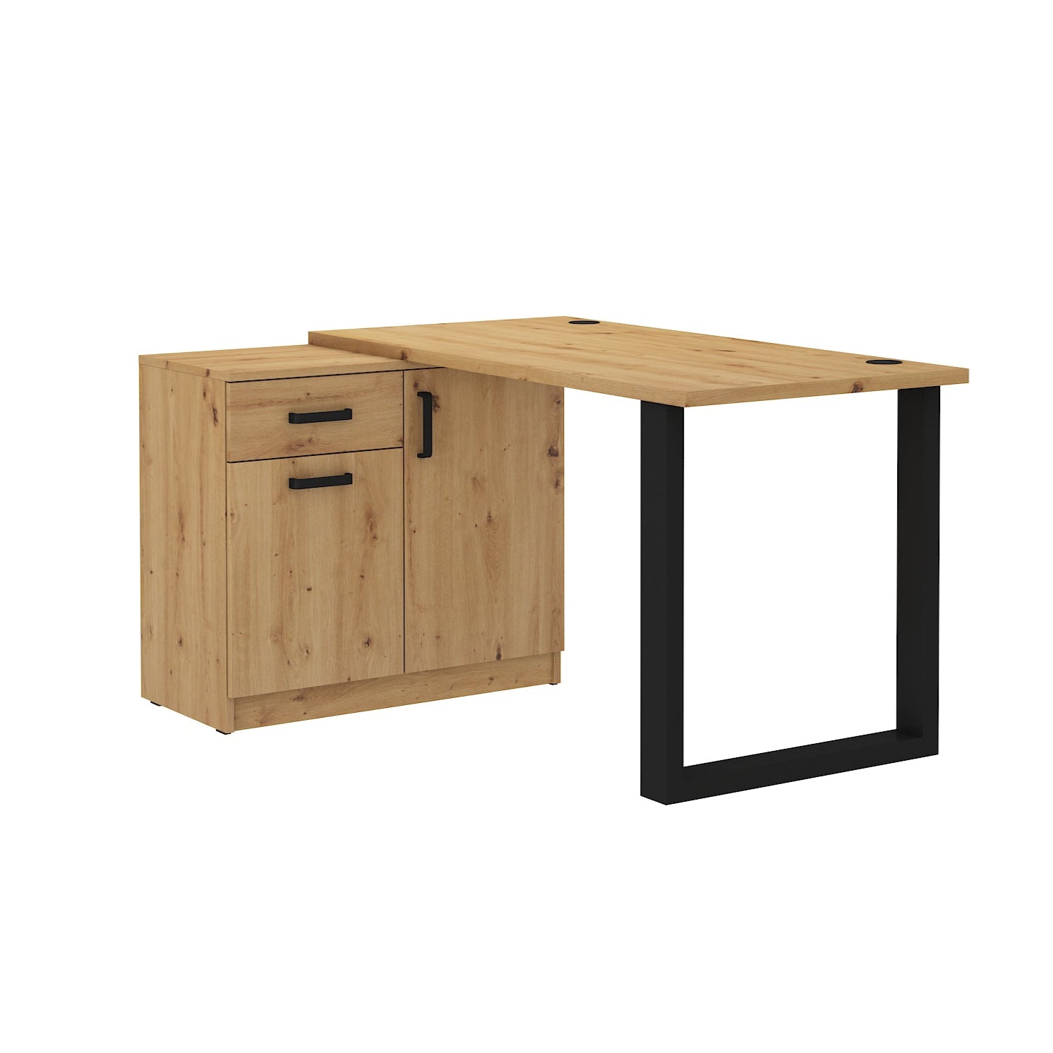 LE Malta 130 Desk + Cabinet in Artisan Oak
