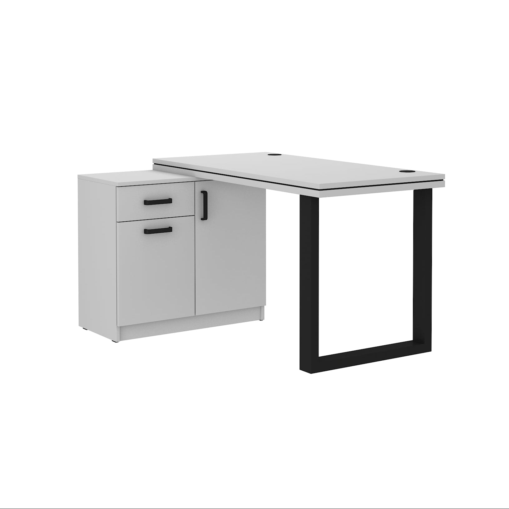 Desk + Cabinet LE Malta 140 – Light Grey Front / Light Grey Body