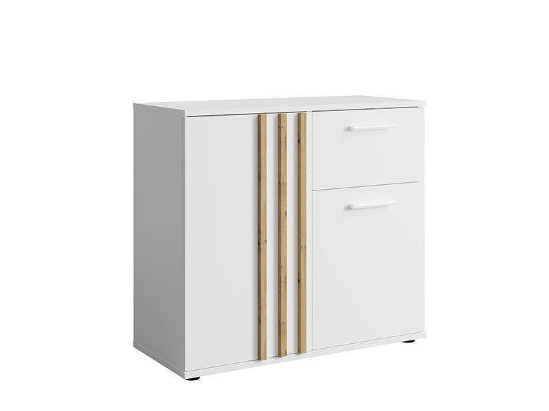 MO Toll 2-Door Sideboard with 1 Drawer – White / Artisan Oak