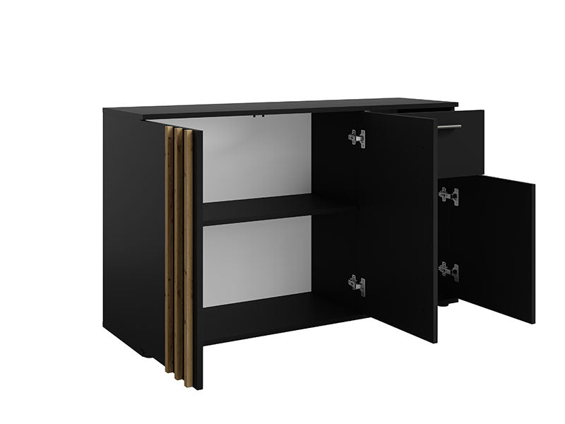 MO Toll 3-Door Sideboard with 1 Drawer – Black / Artisan Oak