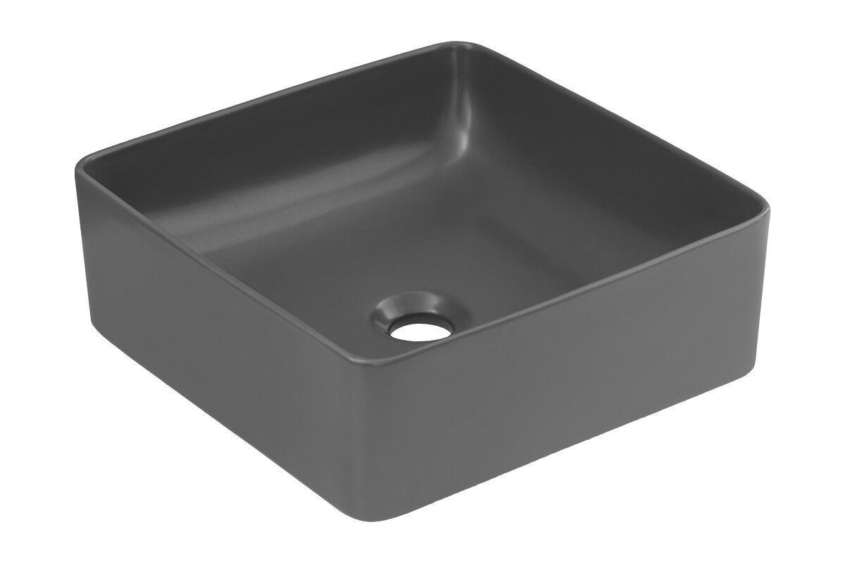 Slim 40 Countertop Basin – Matt Grey, 37×37 cm