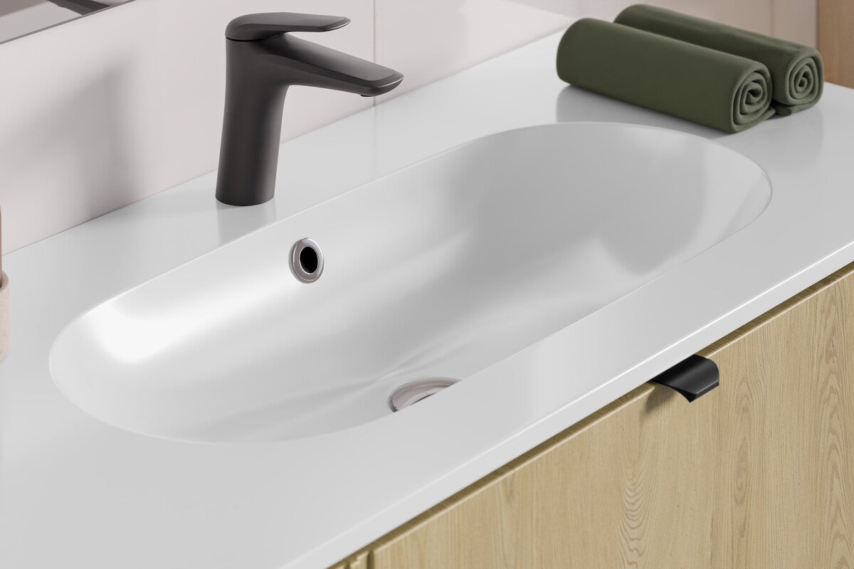 Ovalia Cremona Vanity Unit 80 / 100 / 120 cm – Cremona Oak, 2 Drawers – Configure Your Bathroom