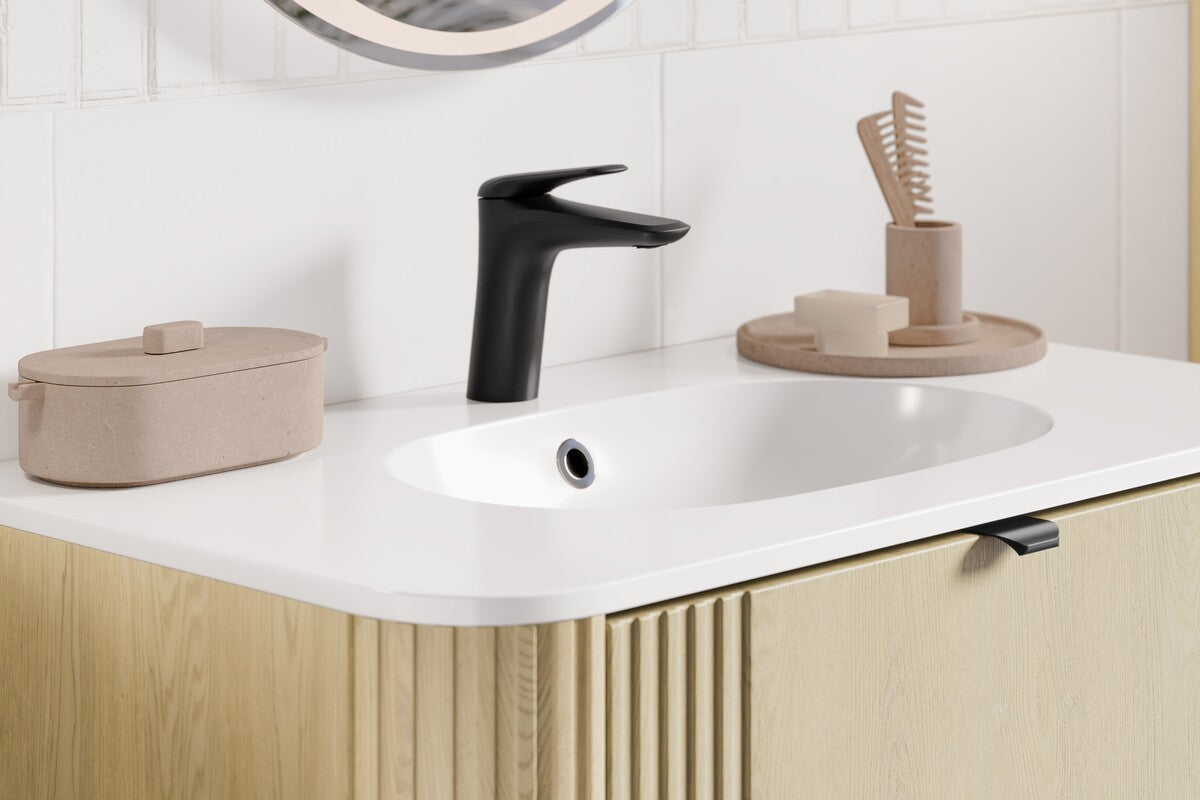 Ovalia Cremona Vanity Unit 80 / 100 / 120 cm – Cremona Oak, 2 Drawers – Configure Your Bathroom