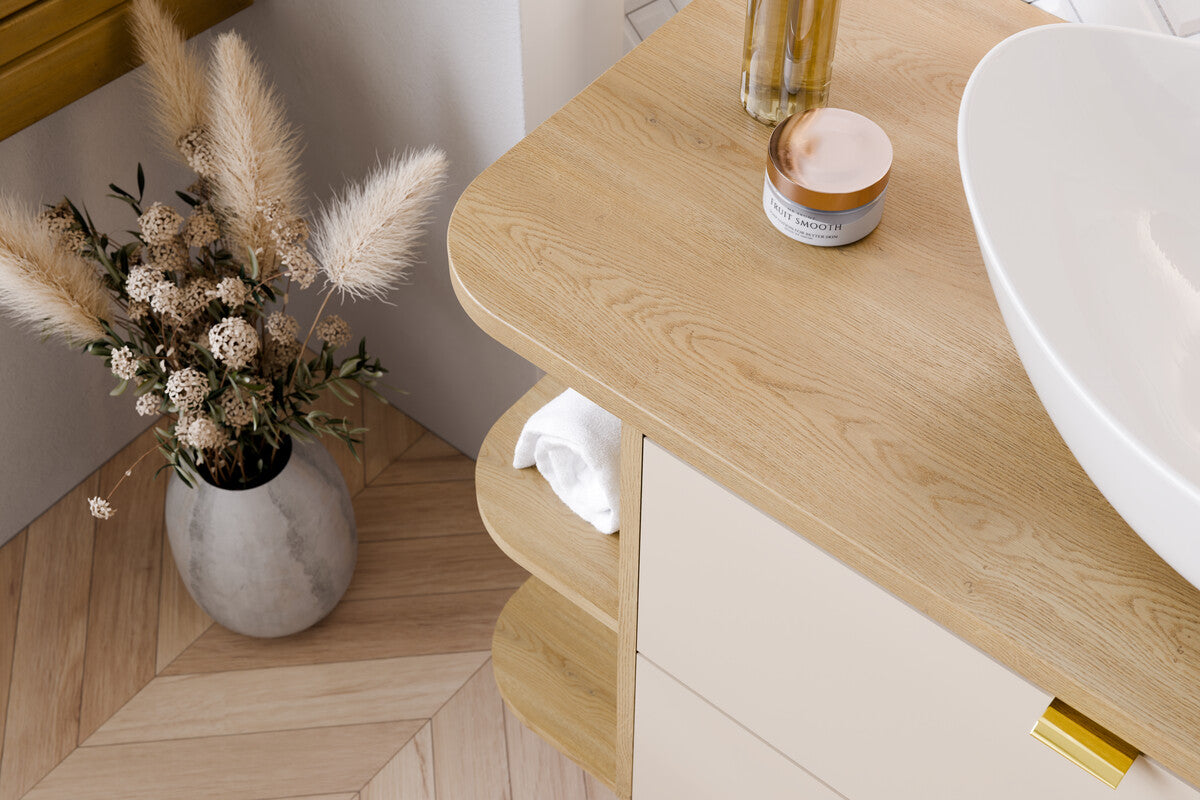 Aster Green Bathroom Vanity Unit Set – 120 cm, Aloes Matt & Cremona Oak – Configure Your Bathrom