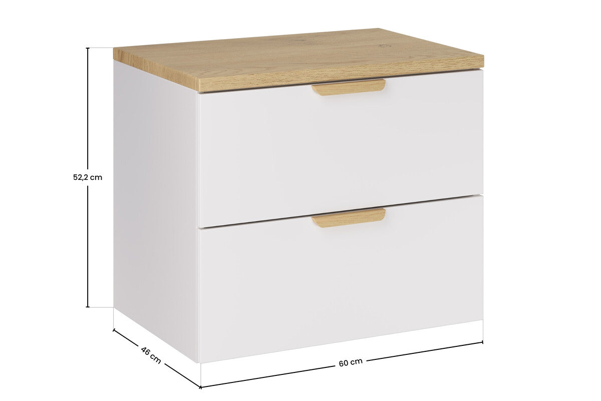 Aster White Bathroom Vanity Unit Set – 120 cm, White Matt & Cremona Oak – Configure Your Bathrom