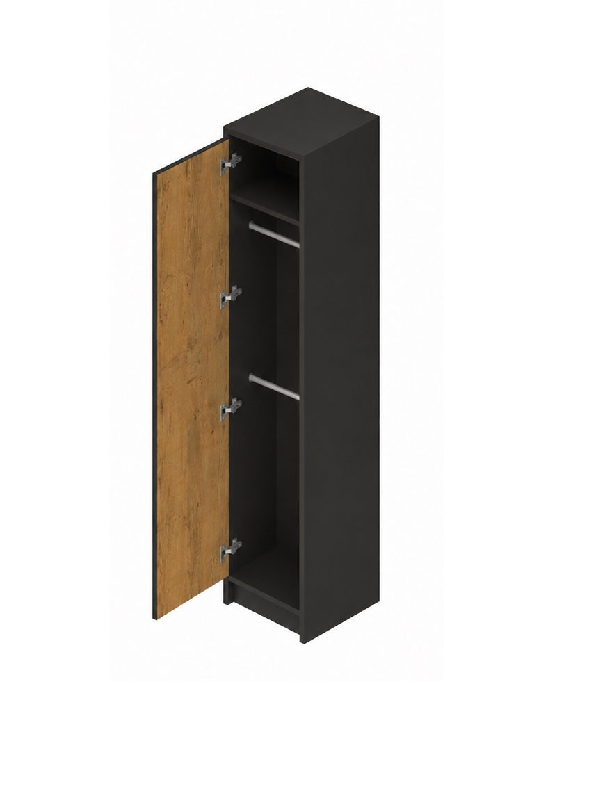 Genius Wardrobe 45 cm with Double Hanging Rail and Shelf