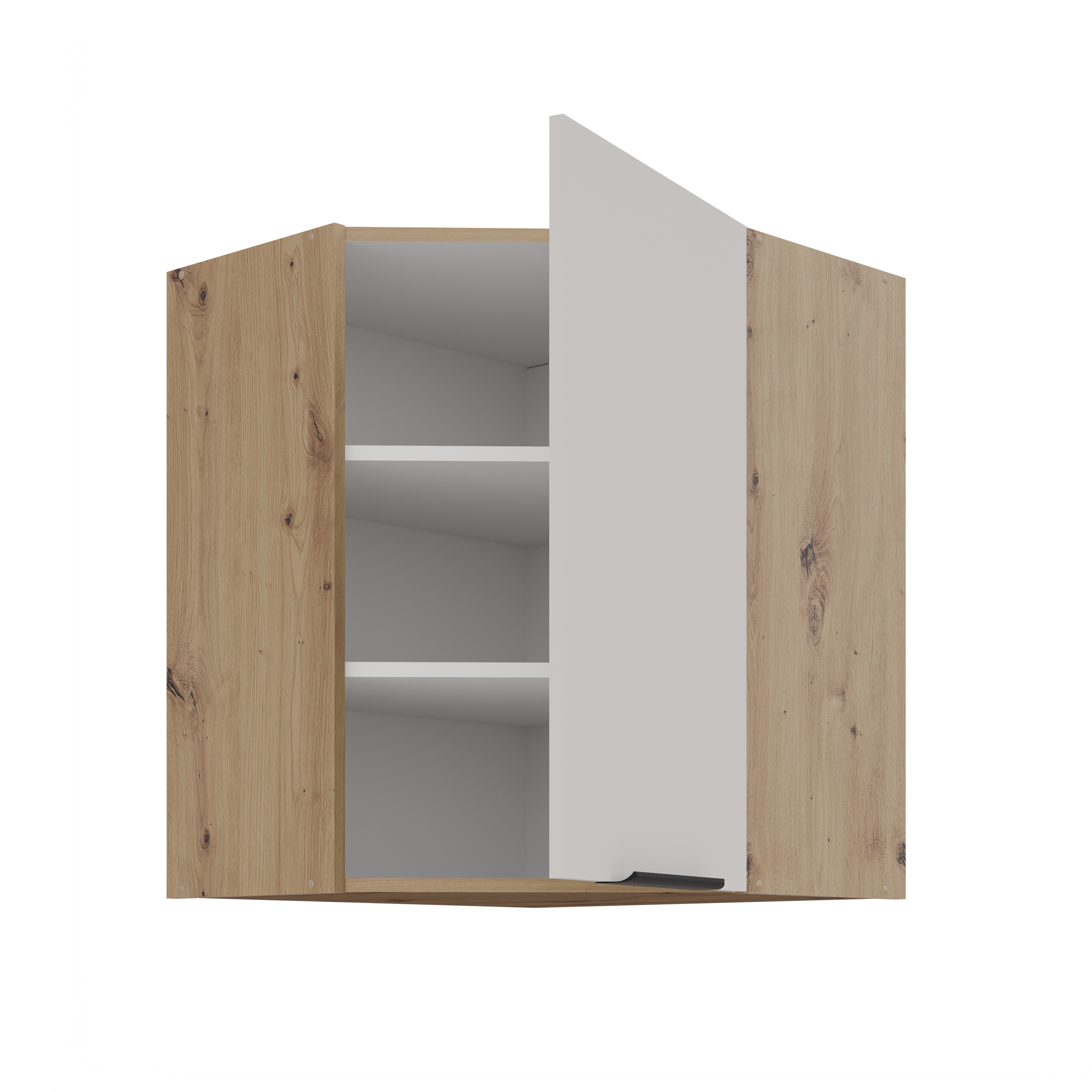 LE Solea Wall Corner Cabinet 60/60x71,5x31 cm– Cashmere / Artisan Oak