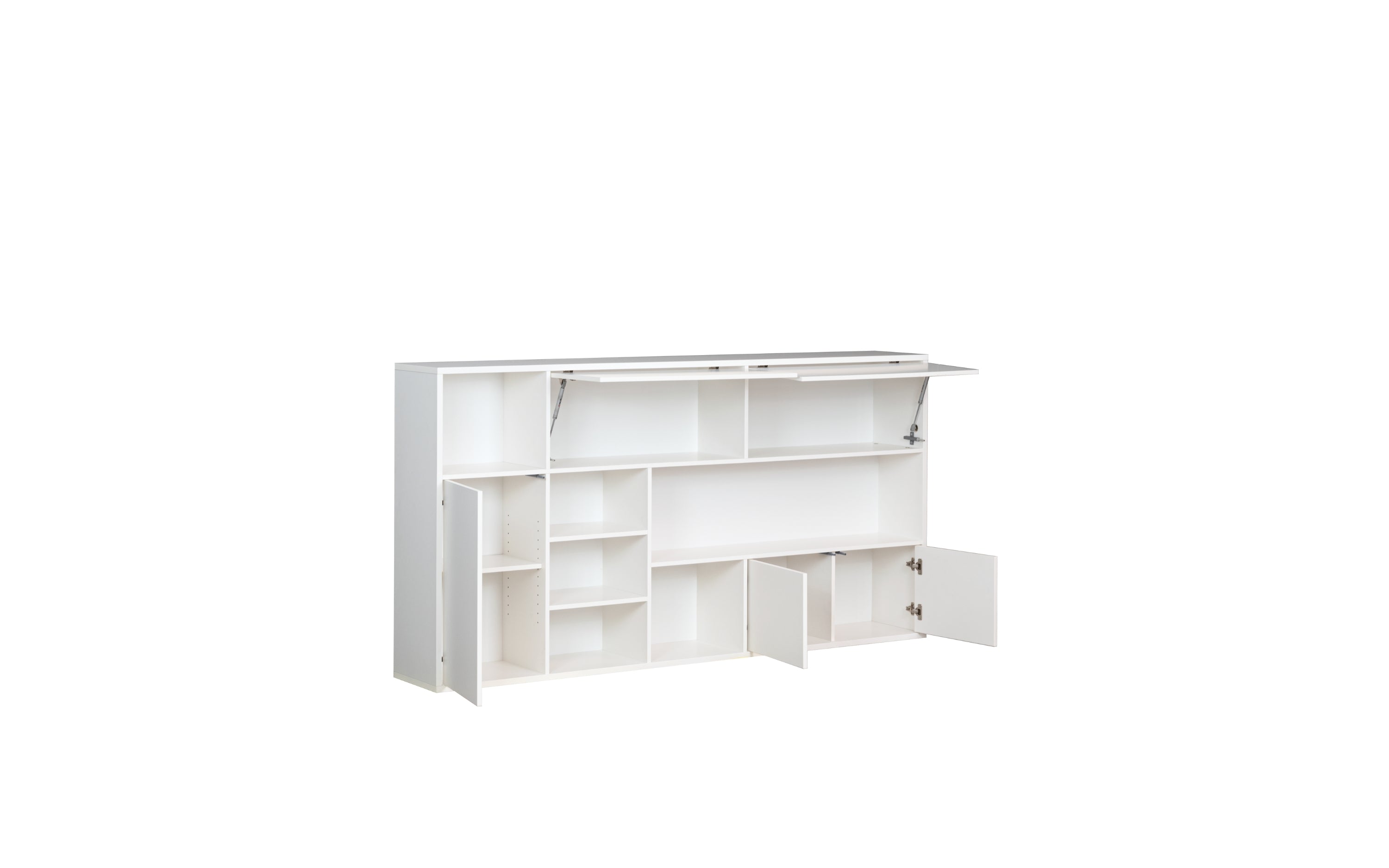 Customizable SLEEP BOX Murphy Bed Horizontal  Furniture Set White Matt 90 x 200 cm