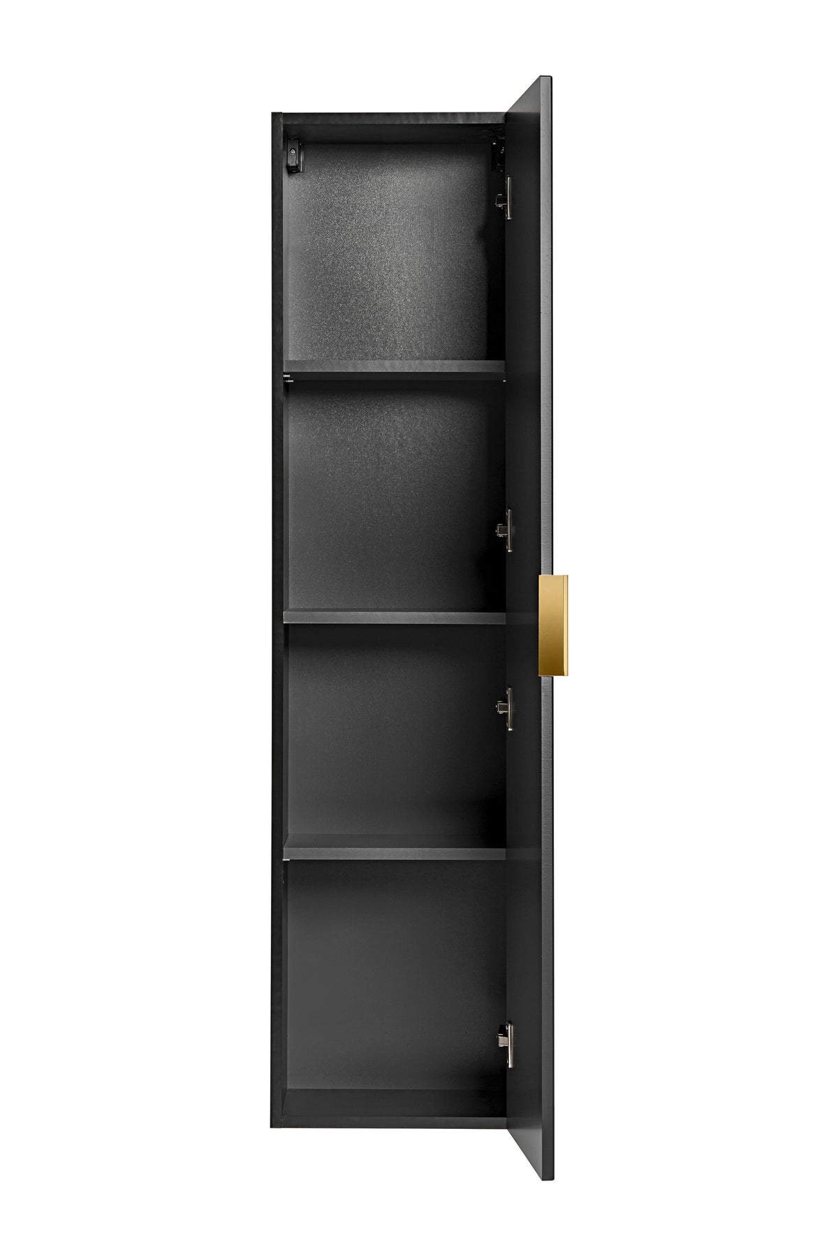Adel Black Tall Cabinet 1 Door – Matt Black, 35x25x140 cm