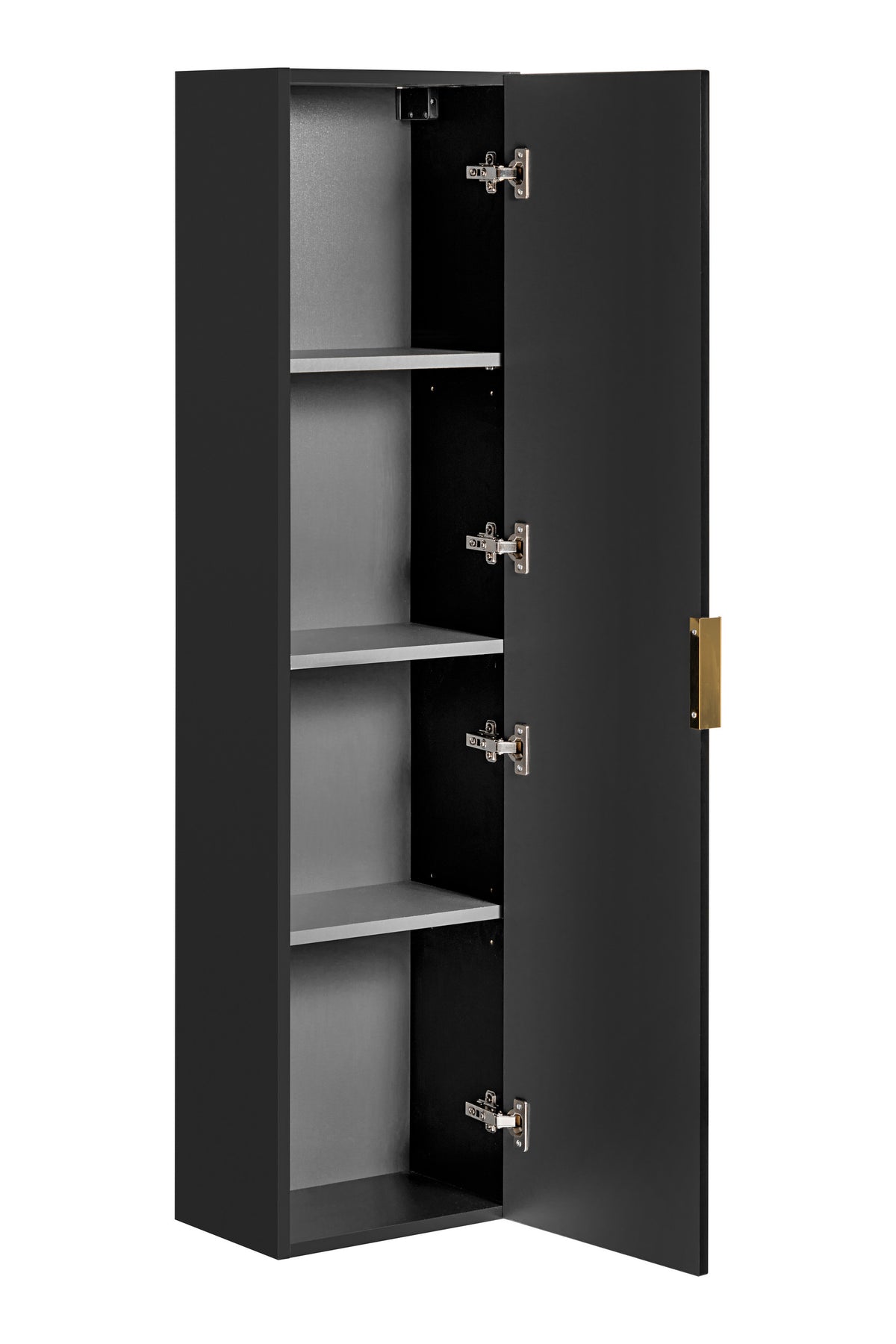Adel Black Tall Cabinet 1 Door – Matt Black, 35x25x140 cm