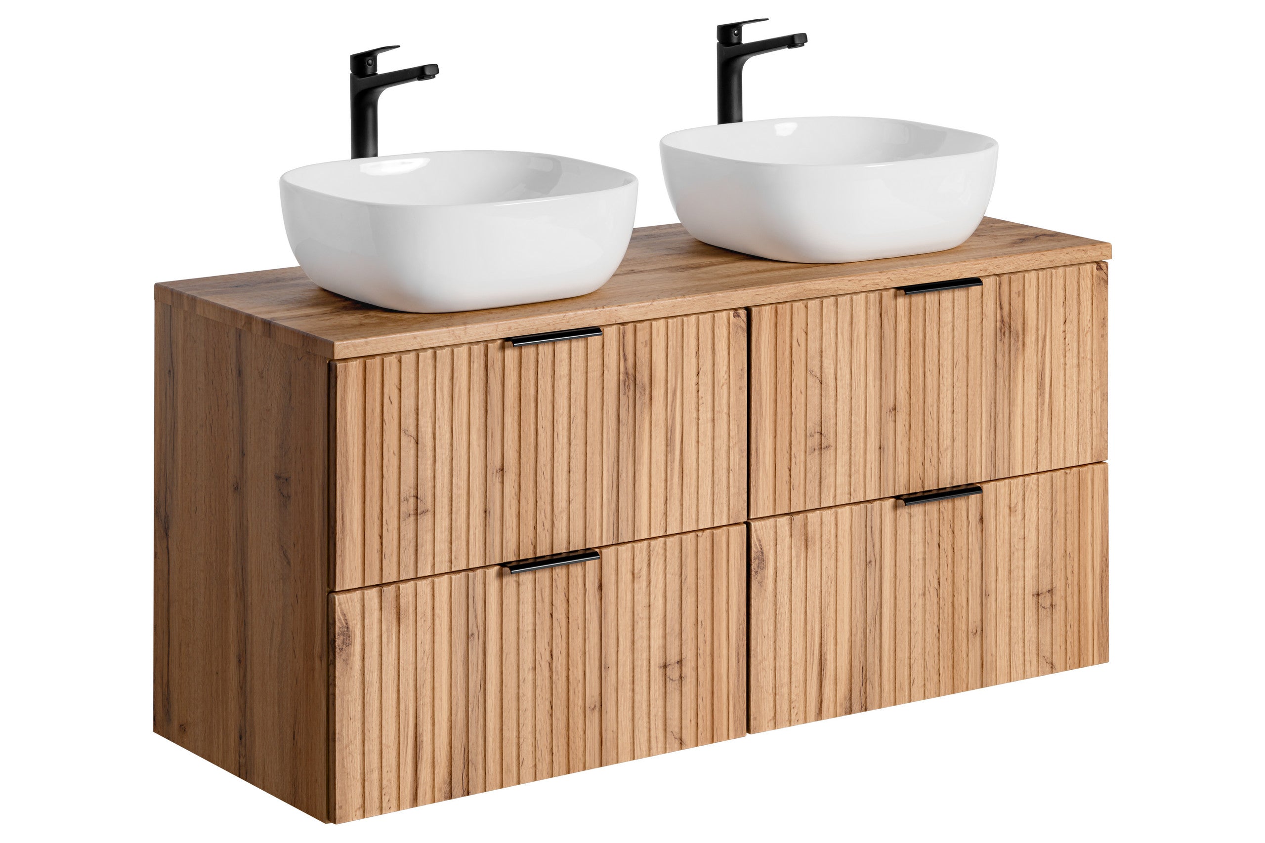 Adel Oak Bathroom with High Cabinet Smile 120 cm SET-ADO B