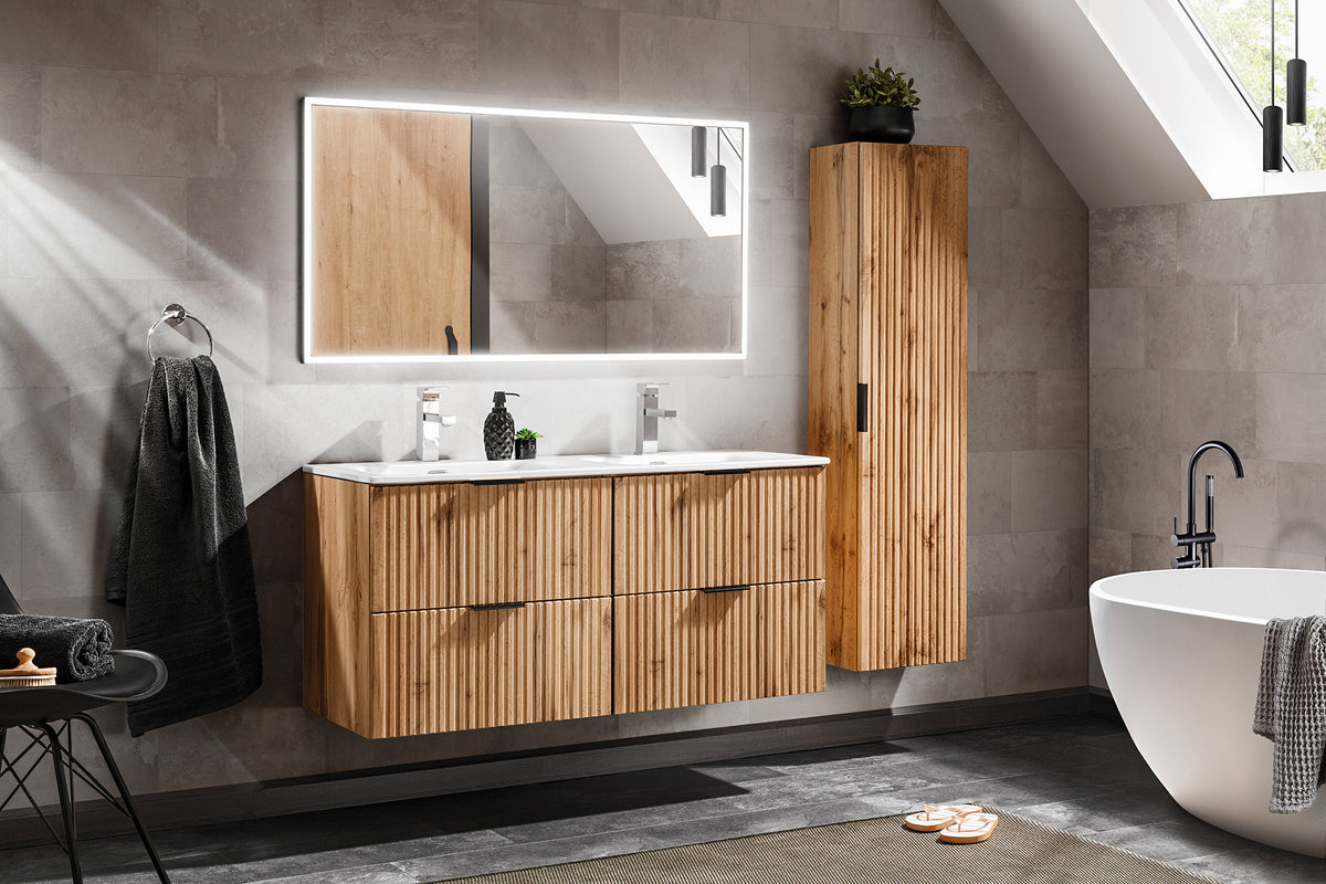 Adel Tall Cabinet 1 Door – Wotan Oak, 35x25x140 cm