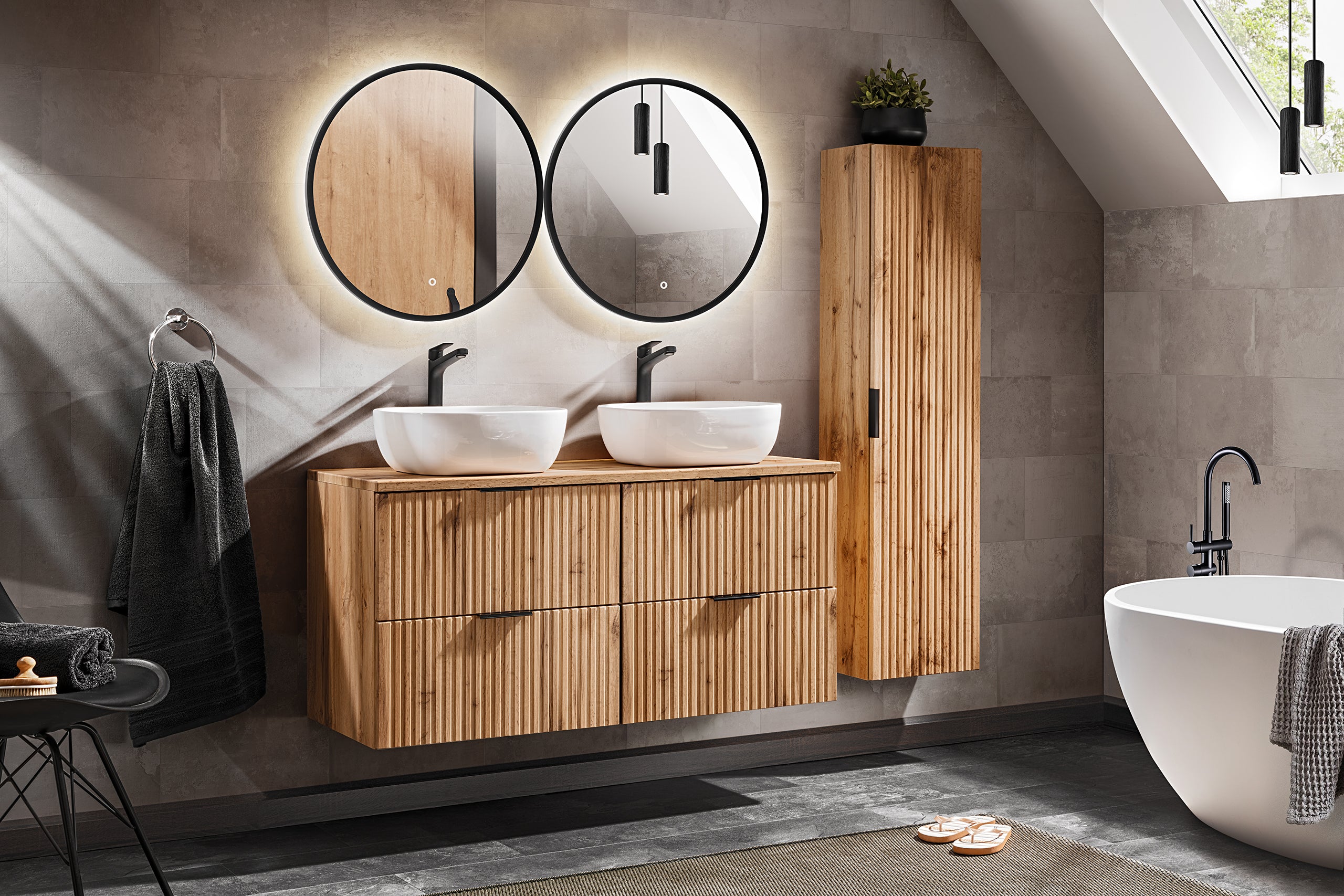 Adel Wotan Oak Vanity Unit Set 100 / 120 / 140 cm – Configure Your Bathroom