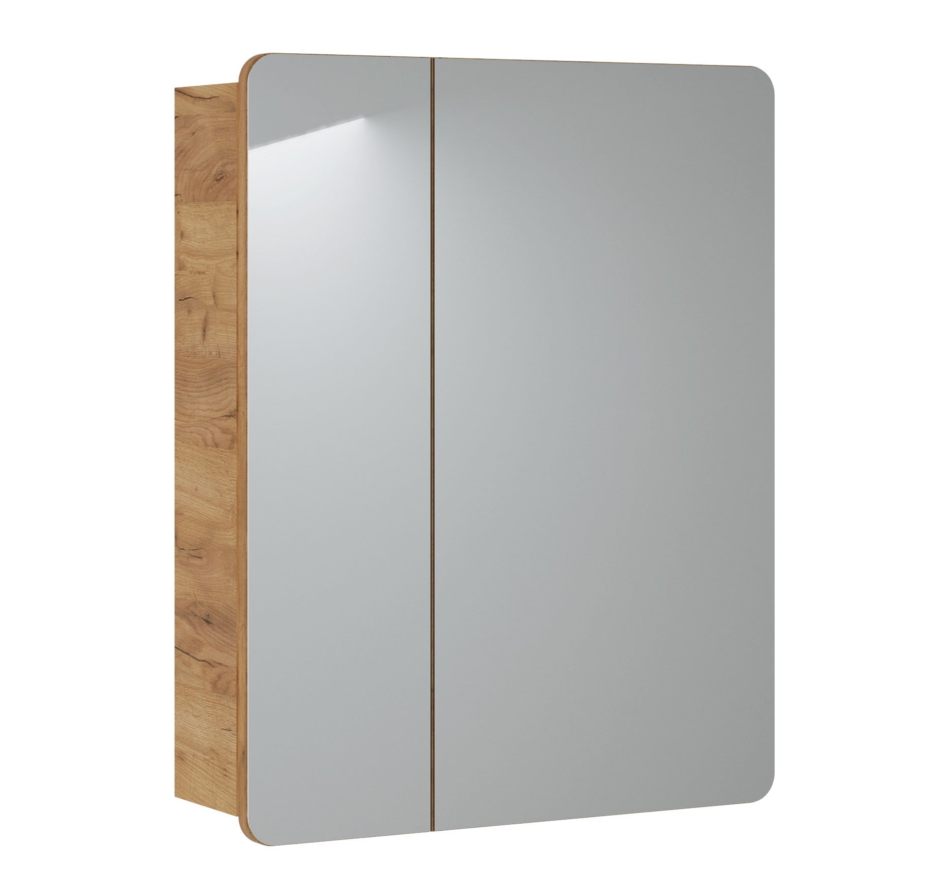 Aruba 841 – Mirror Cabinet with 2 Doors, 60 cm – Golden Craft Oak