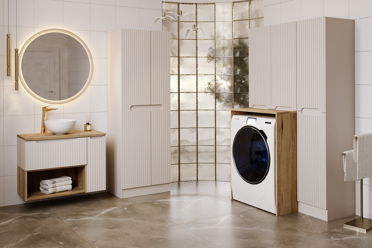 Nova Cashmere Tall Cabinet 2 Doors – Cashmere Matt, 60 cm