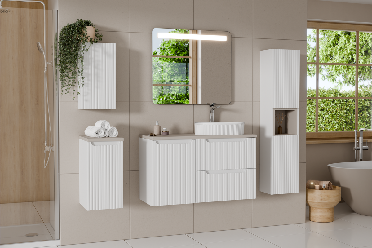 Nova White Wall Cabinet 1 Door – White Matt, 20 cm