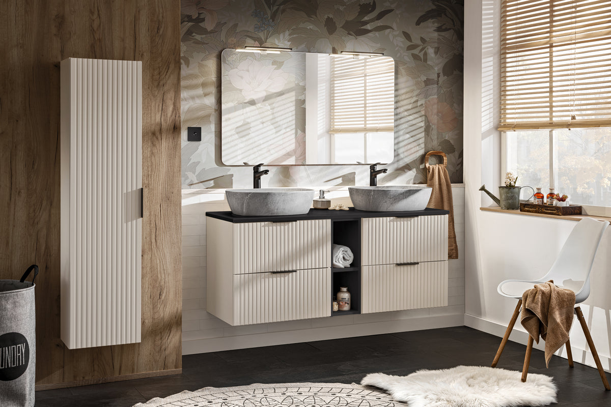Adel Cashmere Tall Cabinet 1 Door – Cashmere, 35x25x140 cm