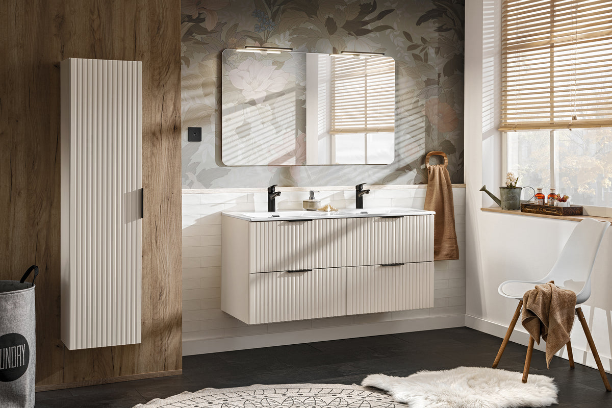 Adel Cashmere Tall Cabinet 1 Door – Cashmere, 35x25x140 cm