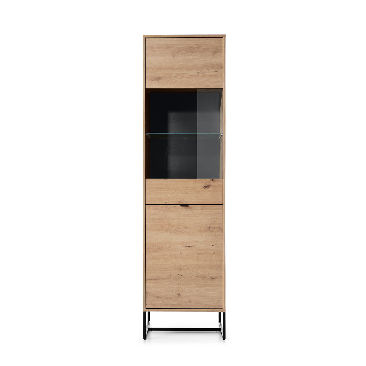 Amber Cabinet 53 - Storage Cabinet with Two Doors and Glass Cabinet Display