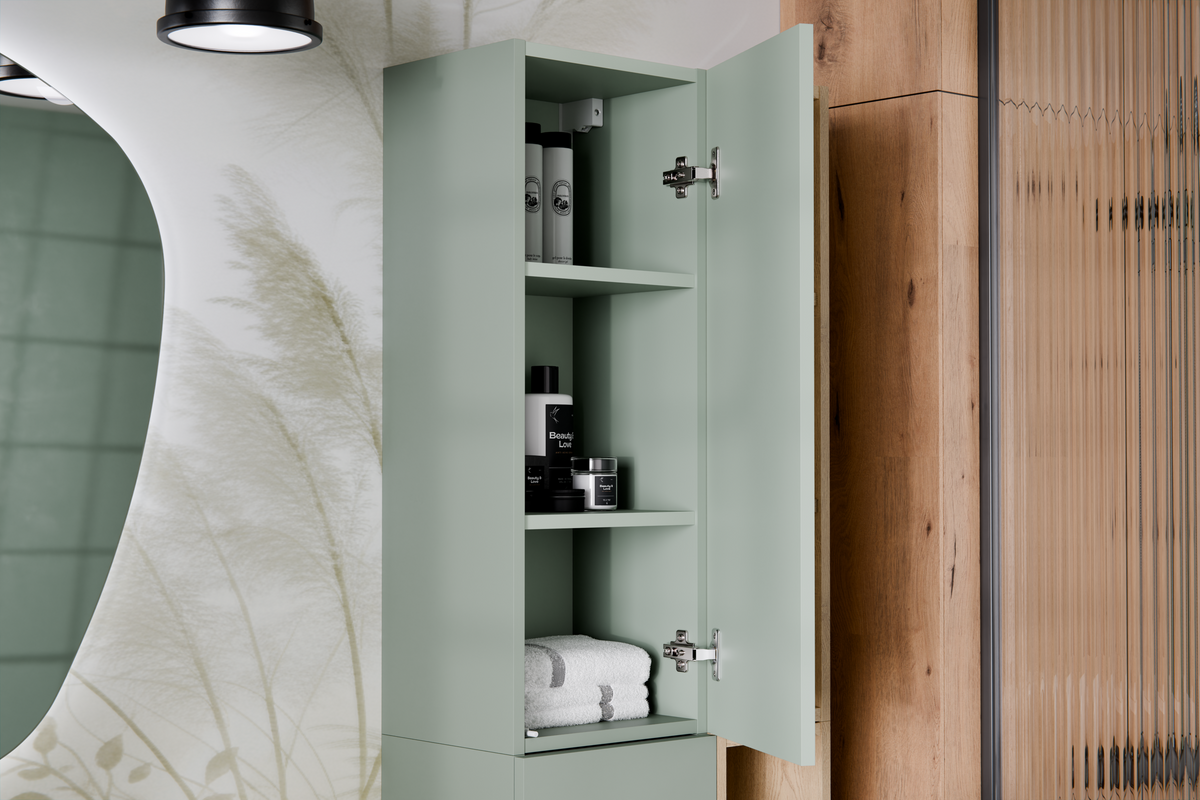 Aster Green Wall-Hung Cabinet 1 Door – Aloes Matt, 30 cm