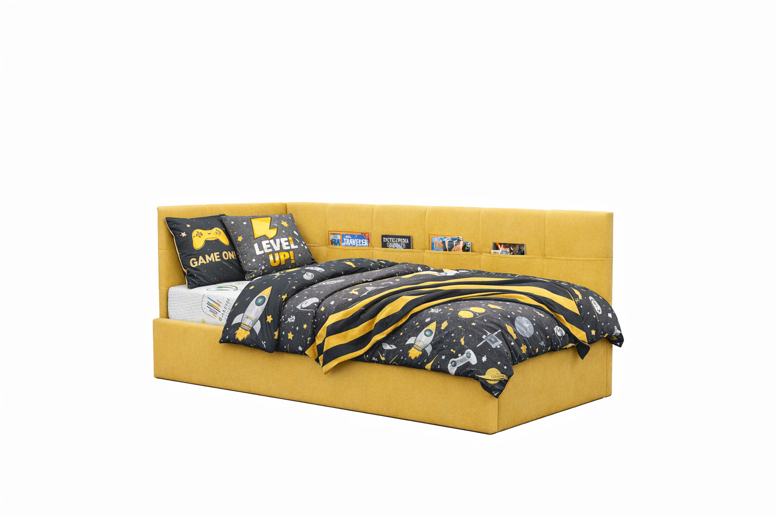 BUBA Upholstered Bed – 90 × 200 / 120 × 200 cm – Kids & Youth