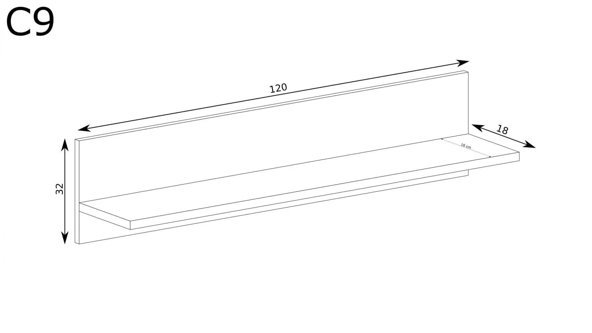 S-Cali Hanging Shelf C-9