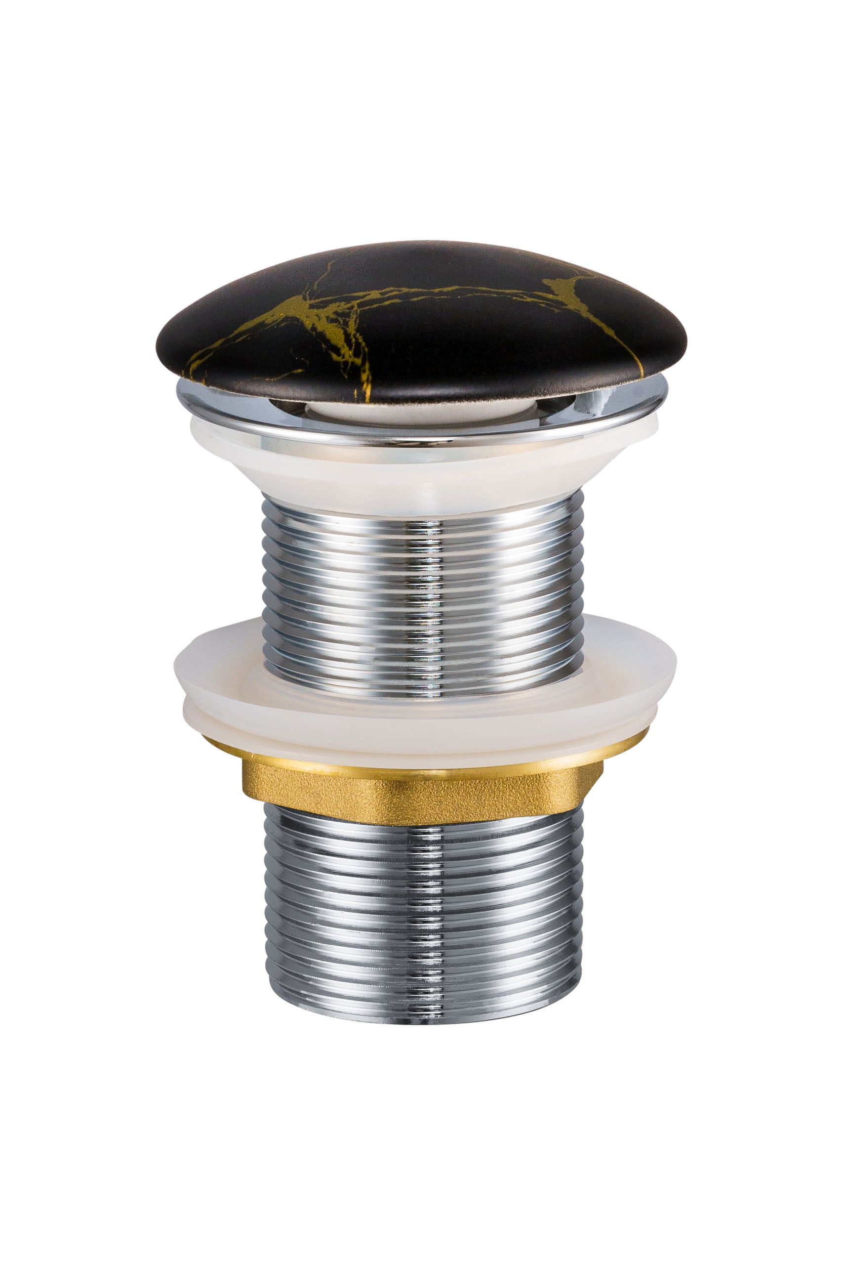 Click-Clack Basin Waste – Matt Black Gold Marble, T201M-B12-3