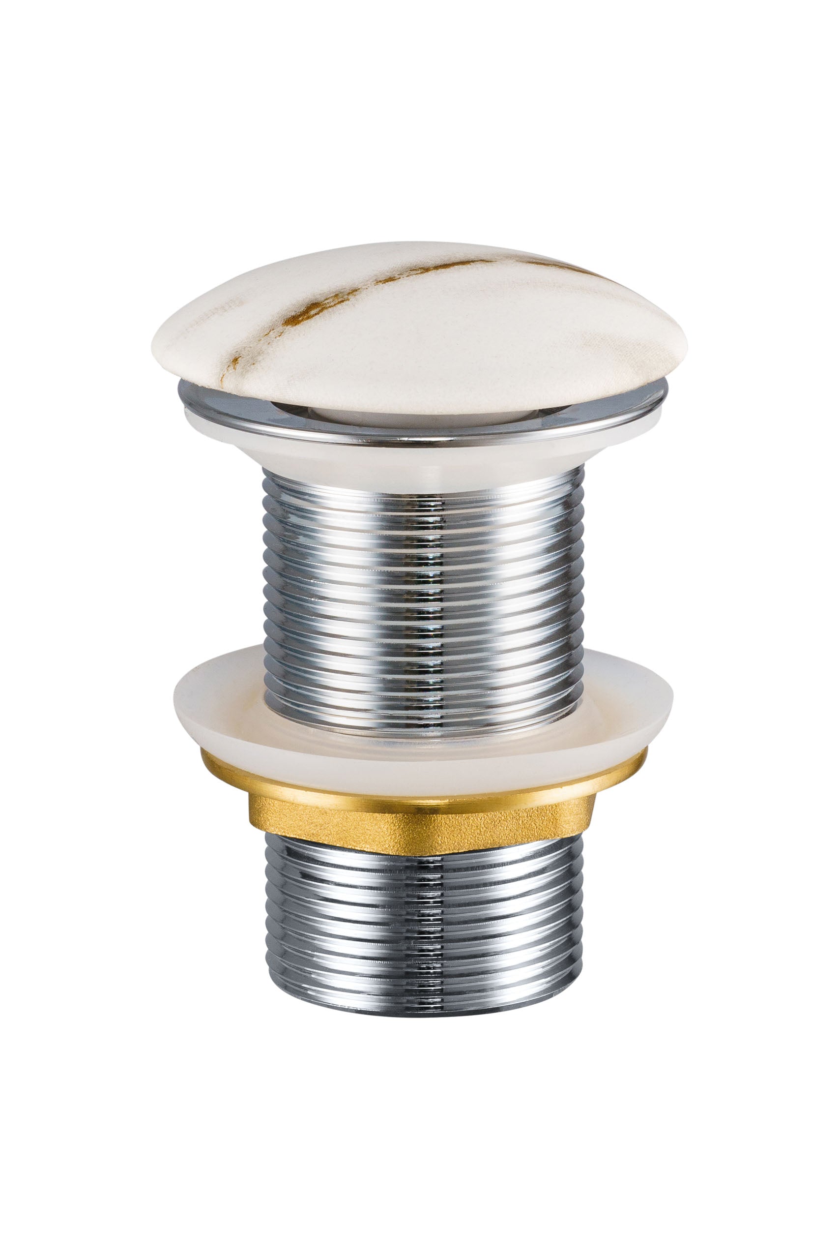 Click-Clack Basin Waste – Matt White Gold Marble, T201M-W3-3