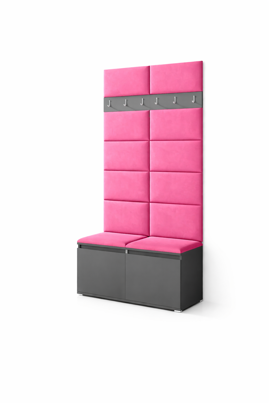 PK Emi 1 Hallway Wardrobe Graphite -Upholstered Panels in Various Colours