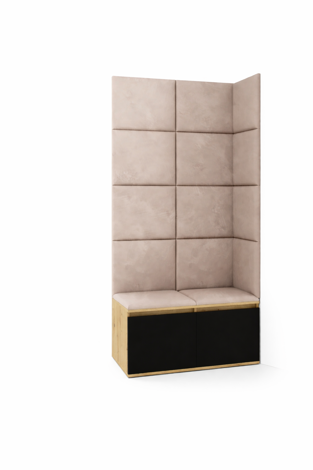 PK Emi 2 Hallway Wardrobe Artisan Oak/Black -Upholstered Panels in Various Colours