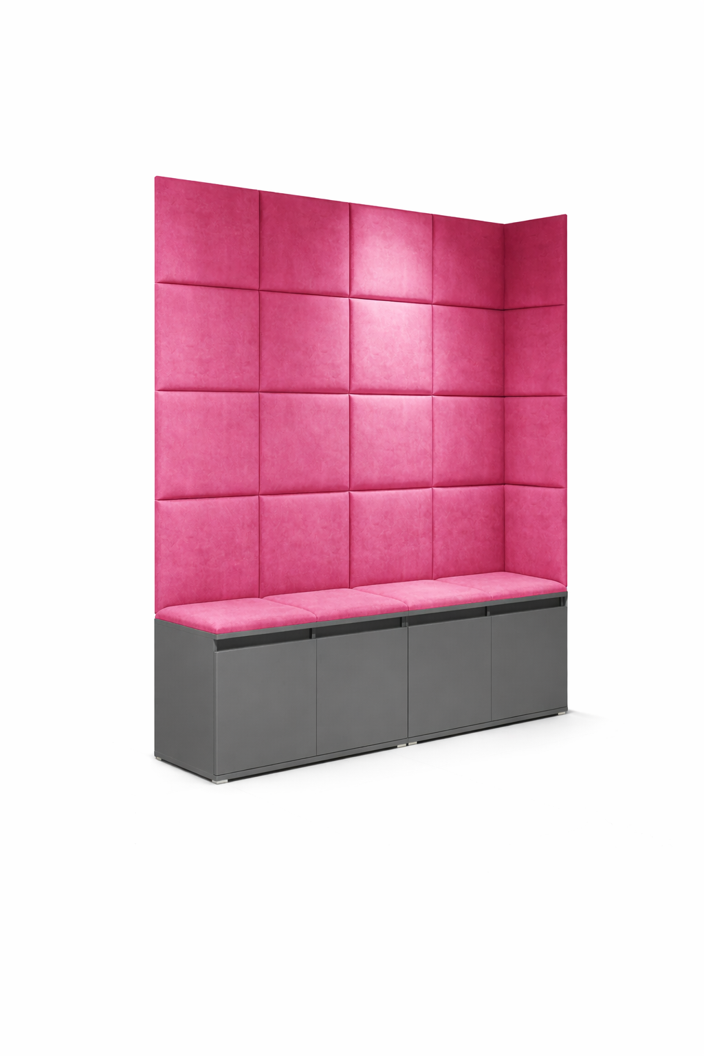 PK Emi 3 Hallway Wardrobe Graphite - Upholstered Panels in Various Colours