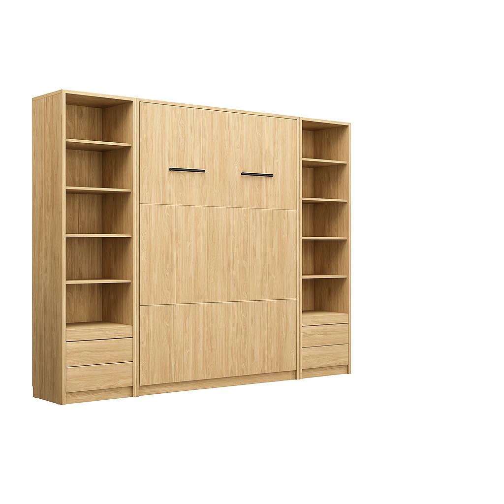 Customizable Genius Murphy Bed Furniture Set 120 x 200 cm Olied Oak