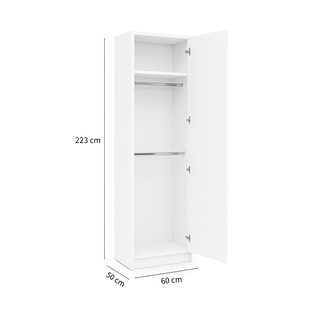 Genius Murphy Bed with Desk & Wardrobes 140 × 200 cm for Mattress