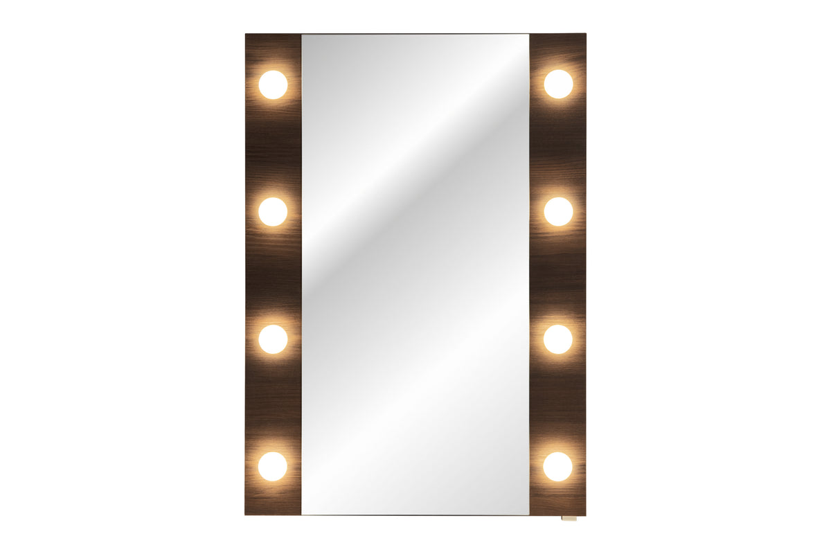 Dorothy Ristretto LED Mirror 60 cm – Ristretto Oak, Hollywood Bulb Lights