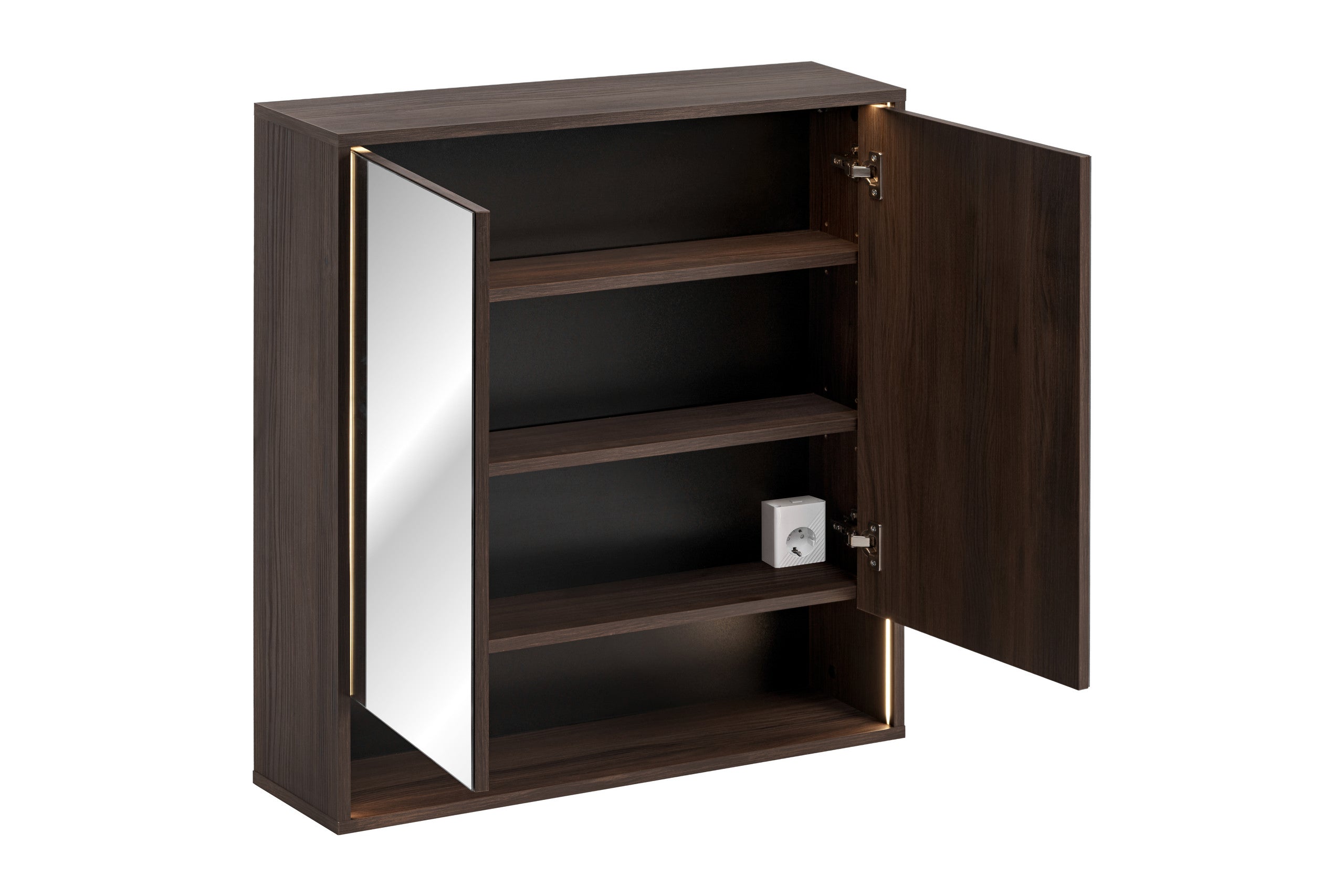 Dorothy Ristretto Mirror Cabinet 80 cm 2 Doors – Ristretto Oak