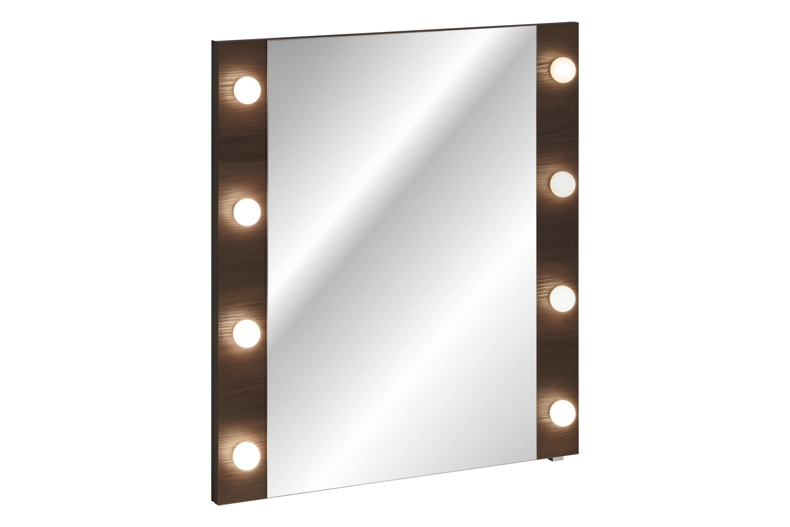 Dorothy Ristretto LED Mirror 80 cm – Ristretto Oak, Hollywood Bulb Lights