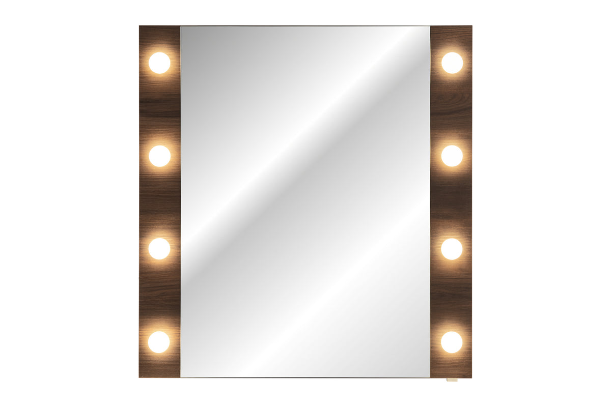 Dorothy Ristretto LED Mirror 80 cm – Ristretto Oak, Hollywood Bulb Lights