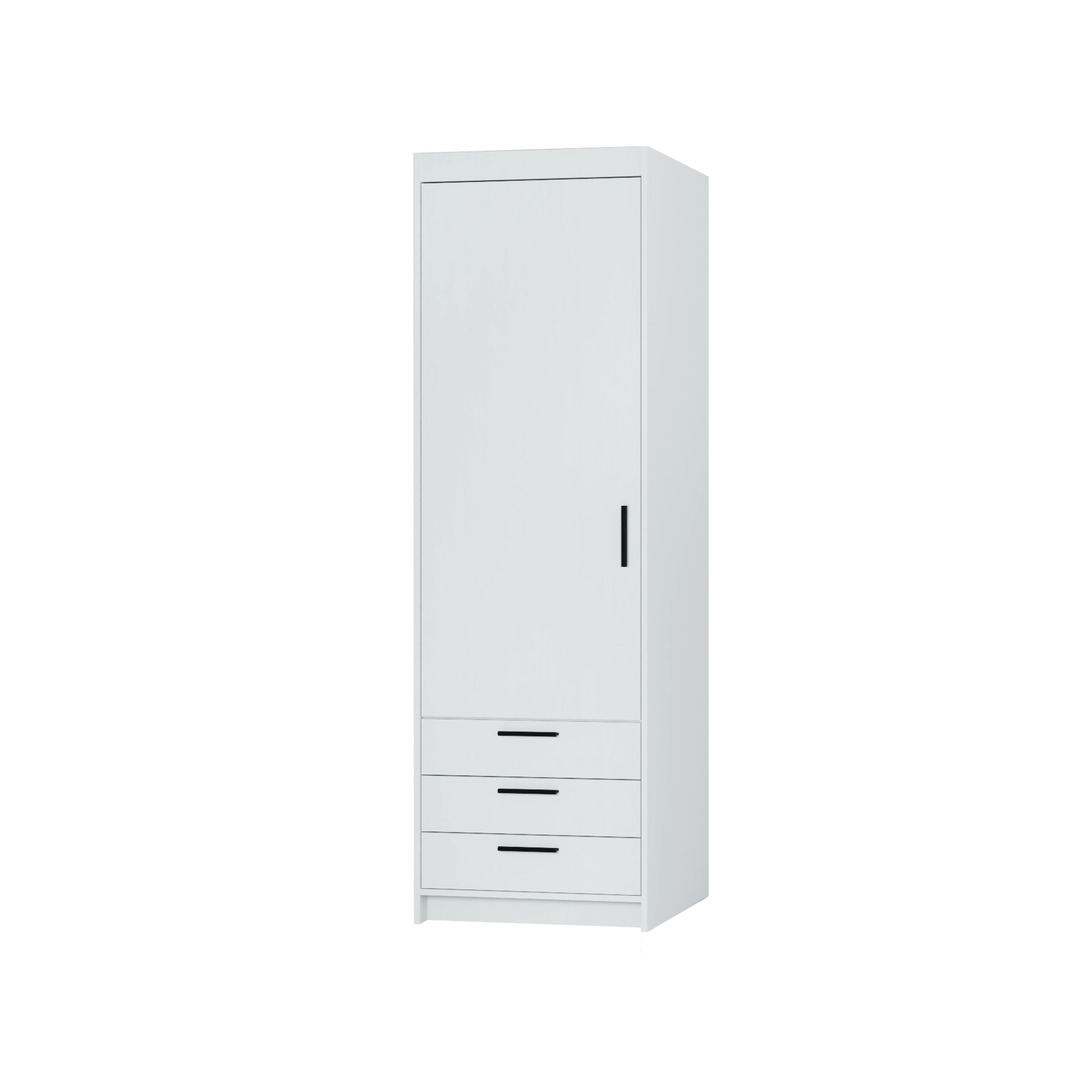 LE Elena 1D 3S DL01 3S Wardrobe in White