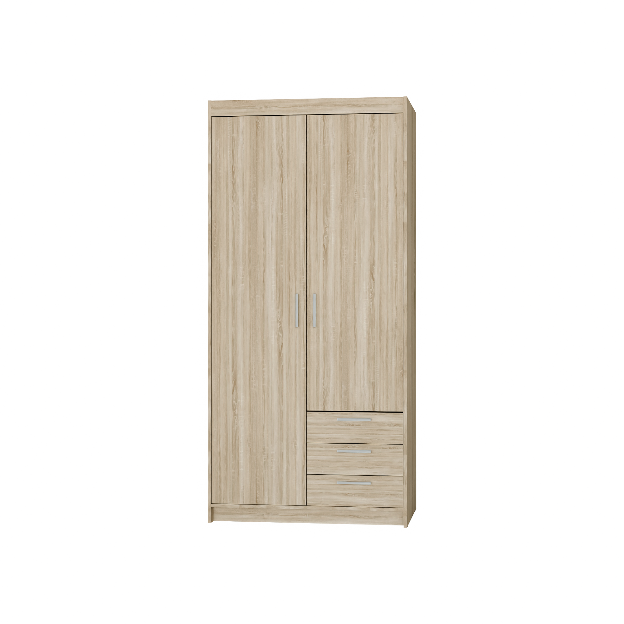 LE Elena 2D 3S DL02 3S Wardrobe in Sonoma Oak