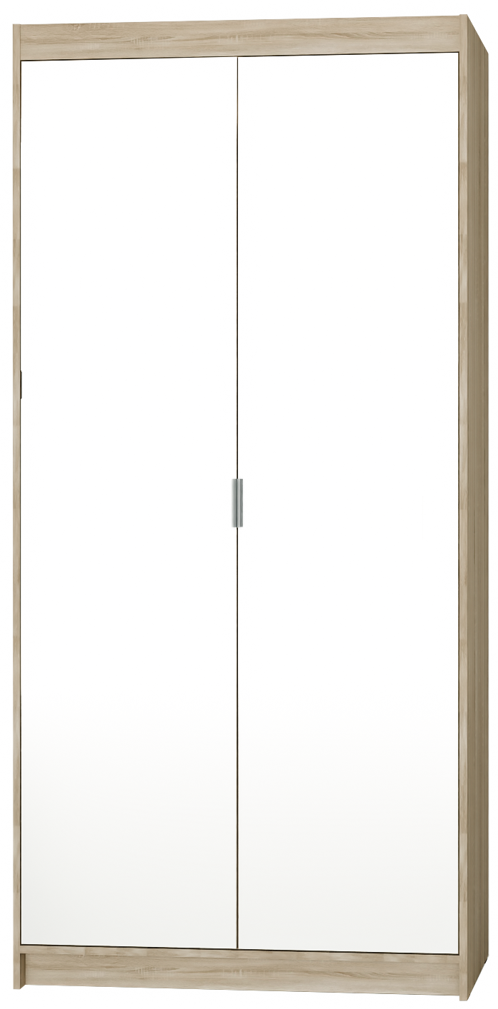 LE Elena 2D Mirrored Wardrobe in Sonoma Oak
