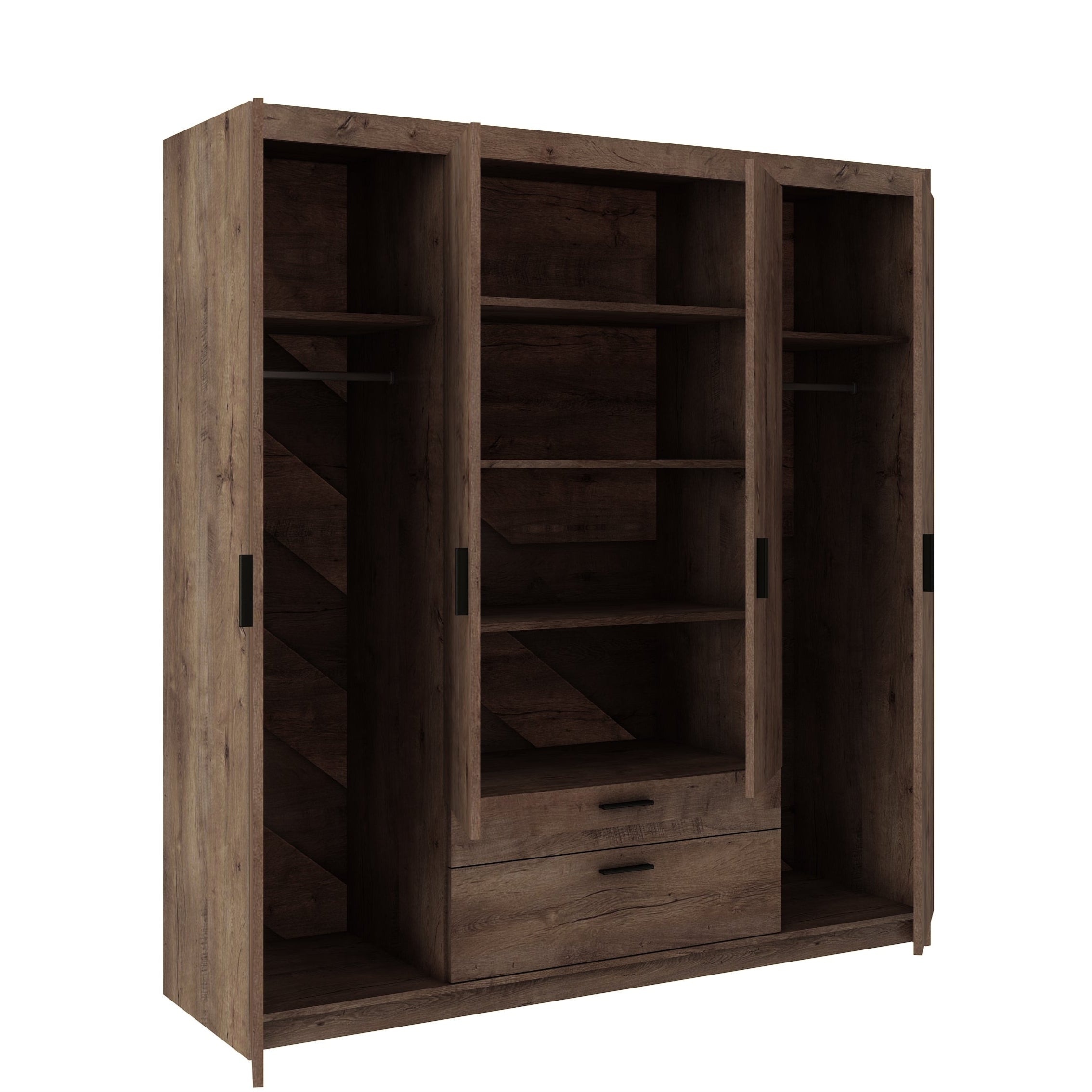 LE Elena 4D DL04 Mirrored Wardrobe in Lefkas Oak