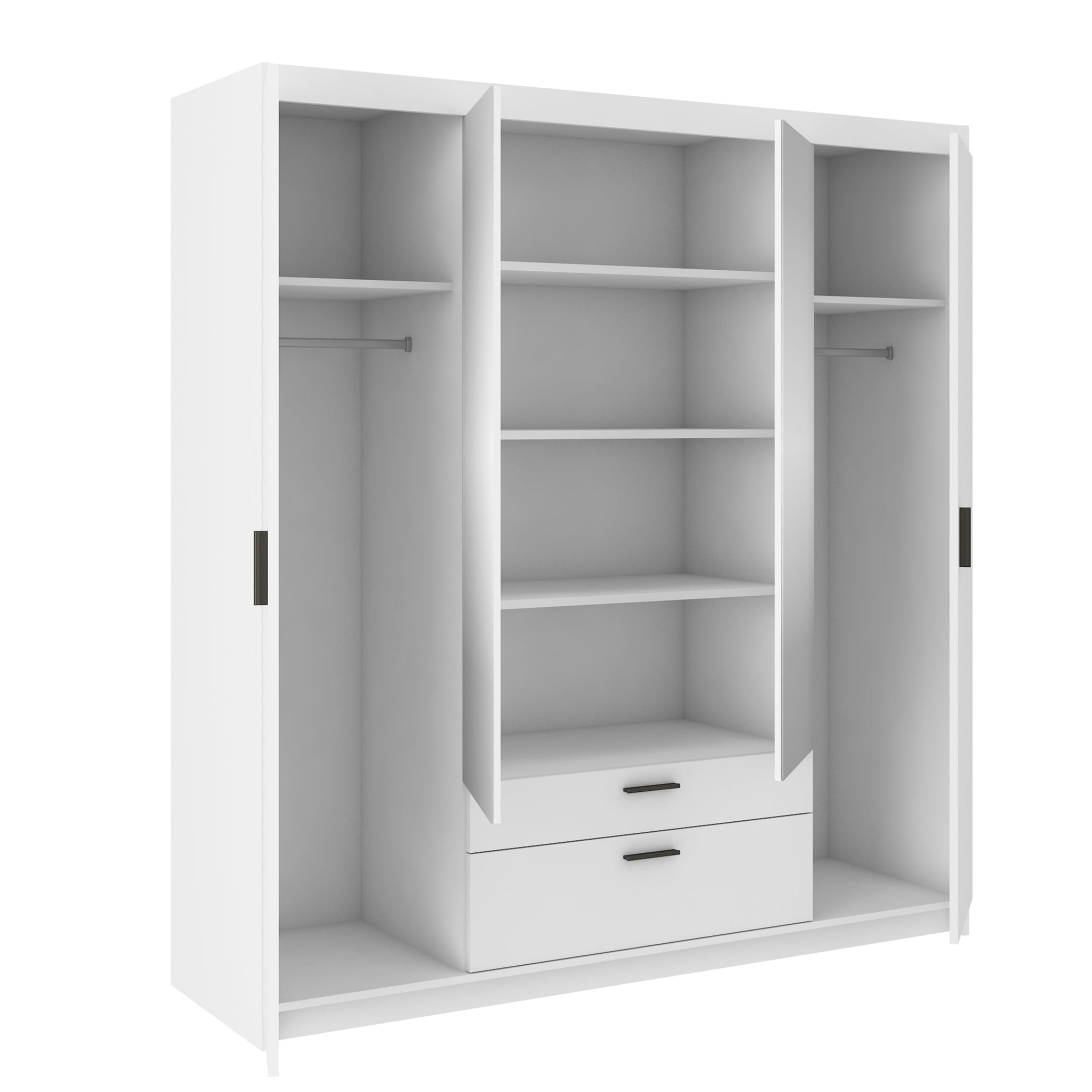 LE Elena 4D DL04 Mirrored Wardrobe in White