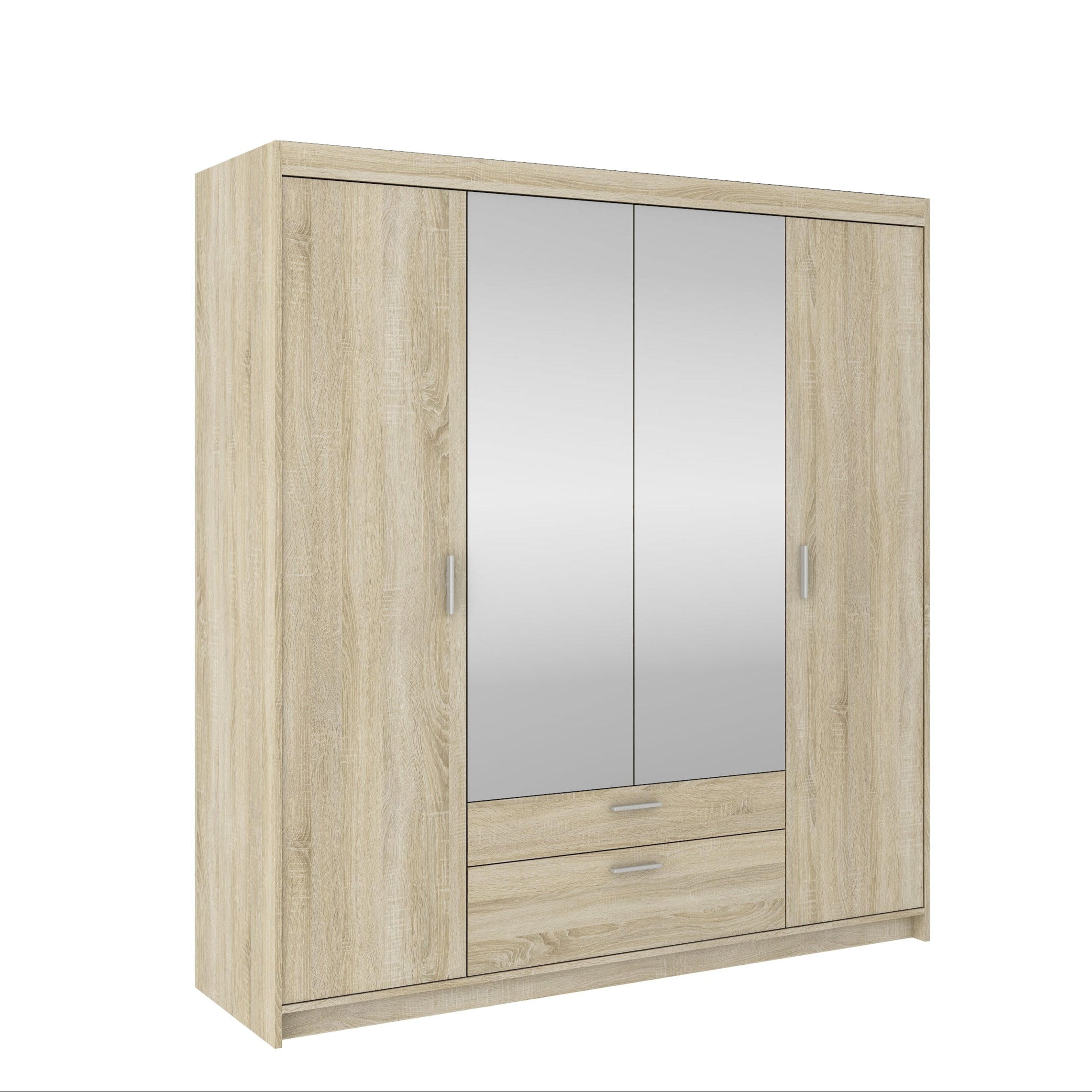 LE Elena 4D DL04 Mirrored Wardrobe in Sonoma Oak