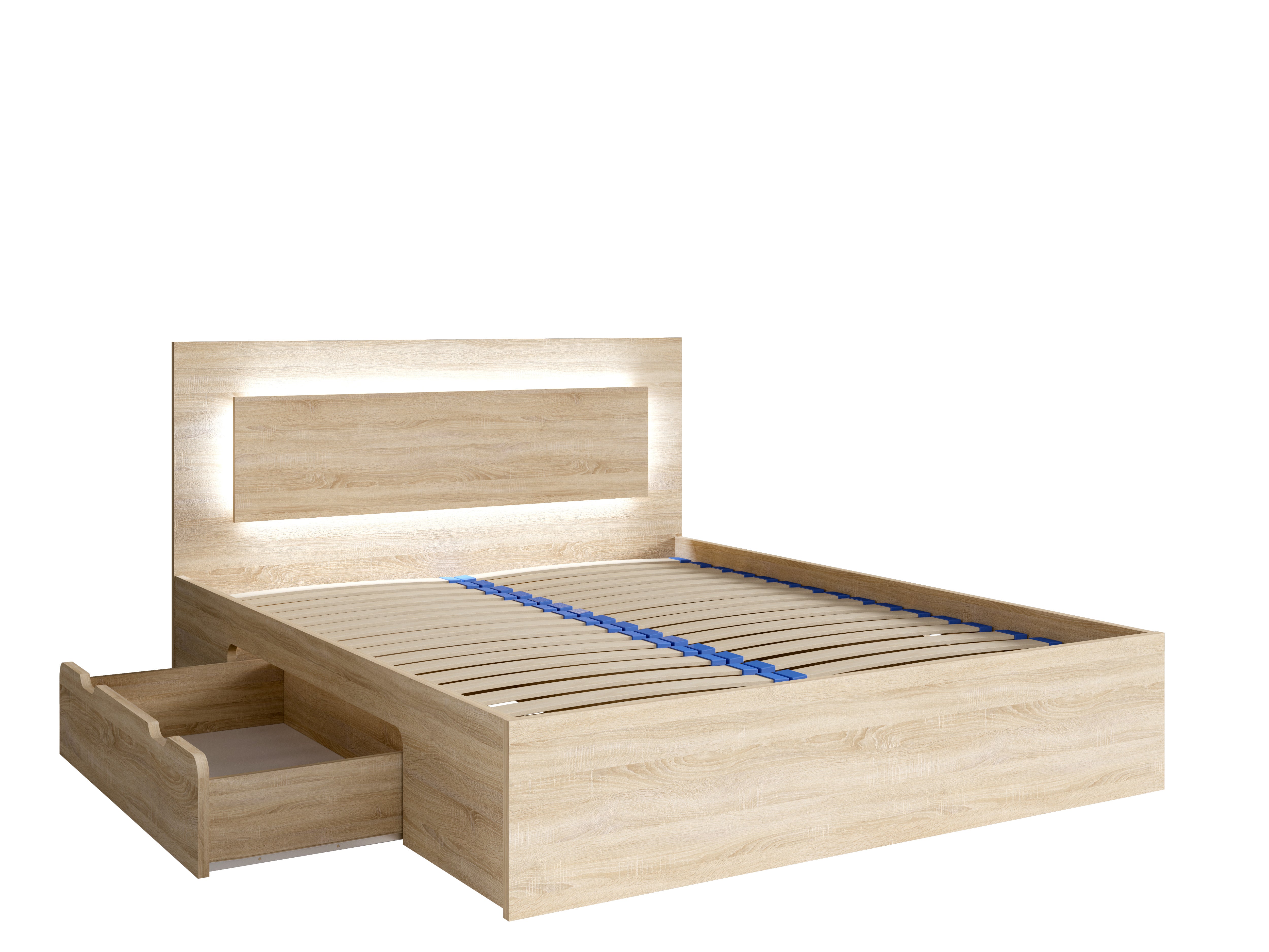 MO Fino Bed with Drawer – Sonoma Oak
