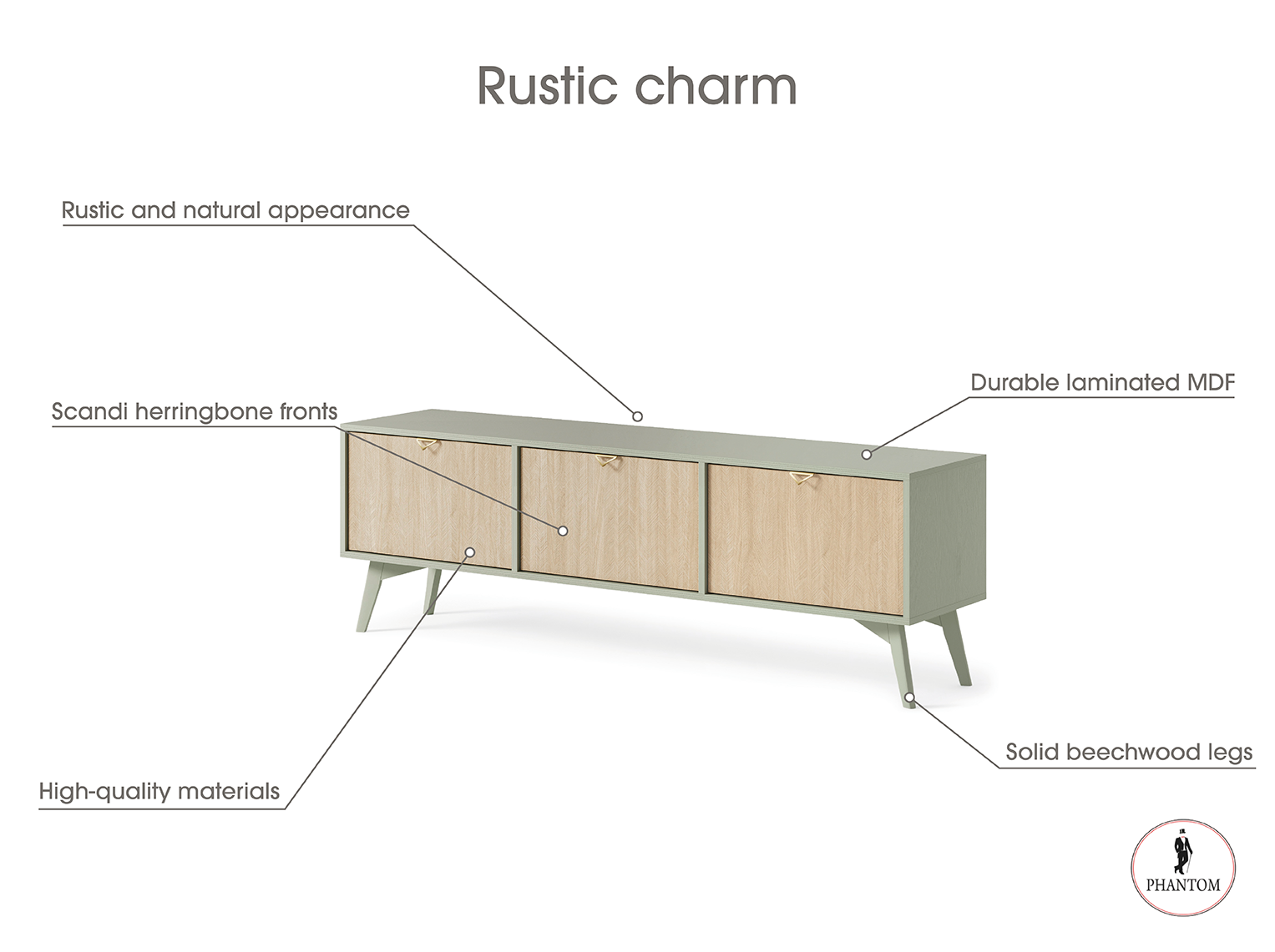 Forest TV Stand - Rustic Charm Sand Beige