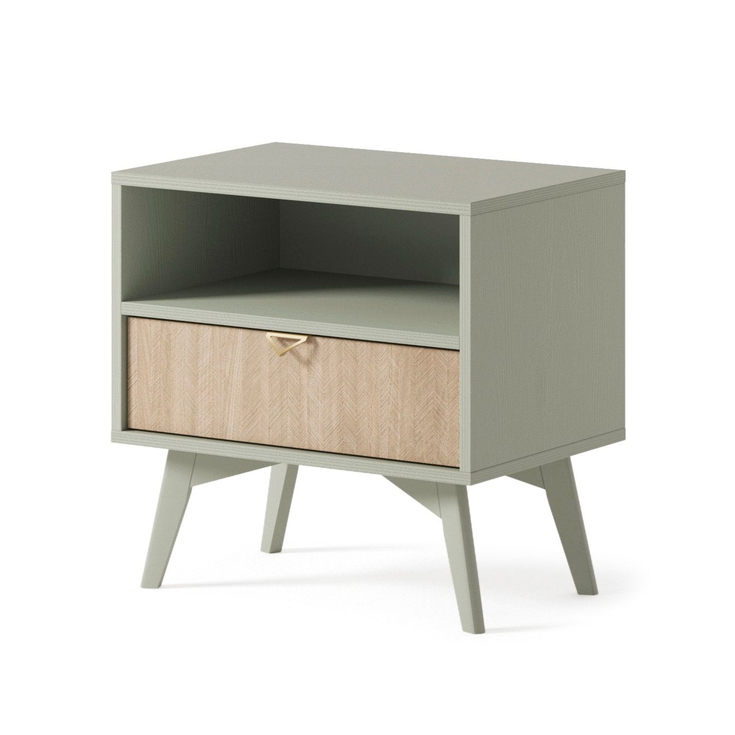 Forest Nightstand – Rustic Elegance Eucalyptus Green